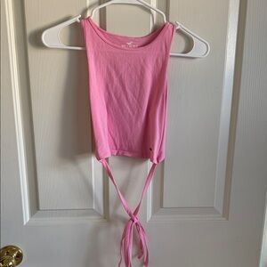 Hollister Light Pink Tie-Front Crop Top